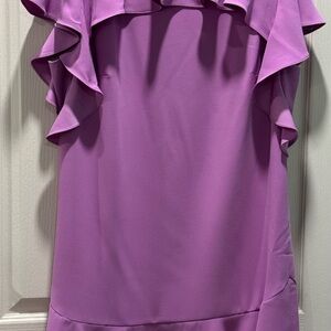 Trina Turk Vibrant Purple Ruffle Blouse